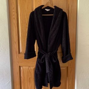 Cacique Black Sparkle Wrap Robe